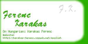 ferenc karakas business card